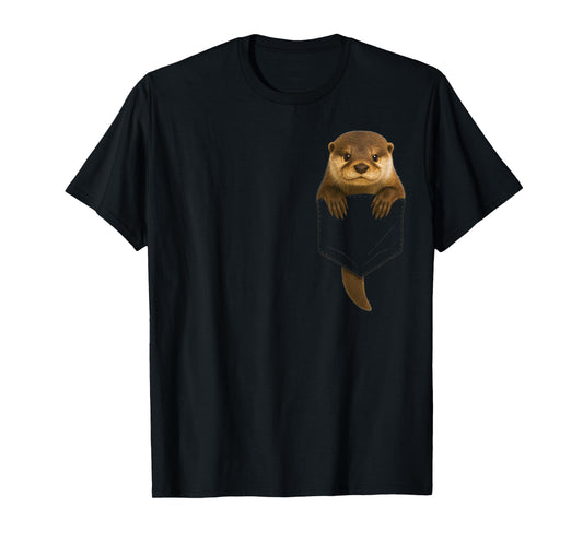 Cute Otter Pocket Funny Gifts For Men Women Kid Otter Lovers T-Shirt