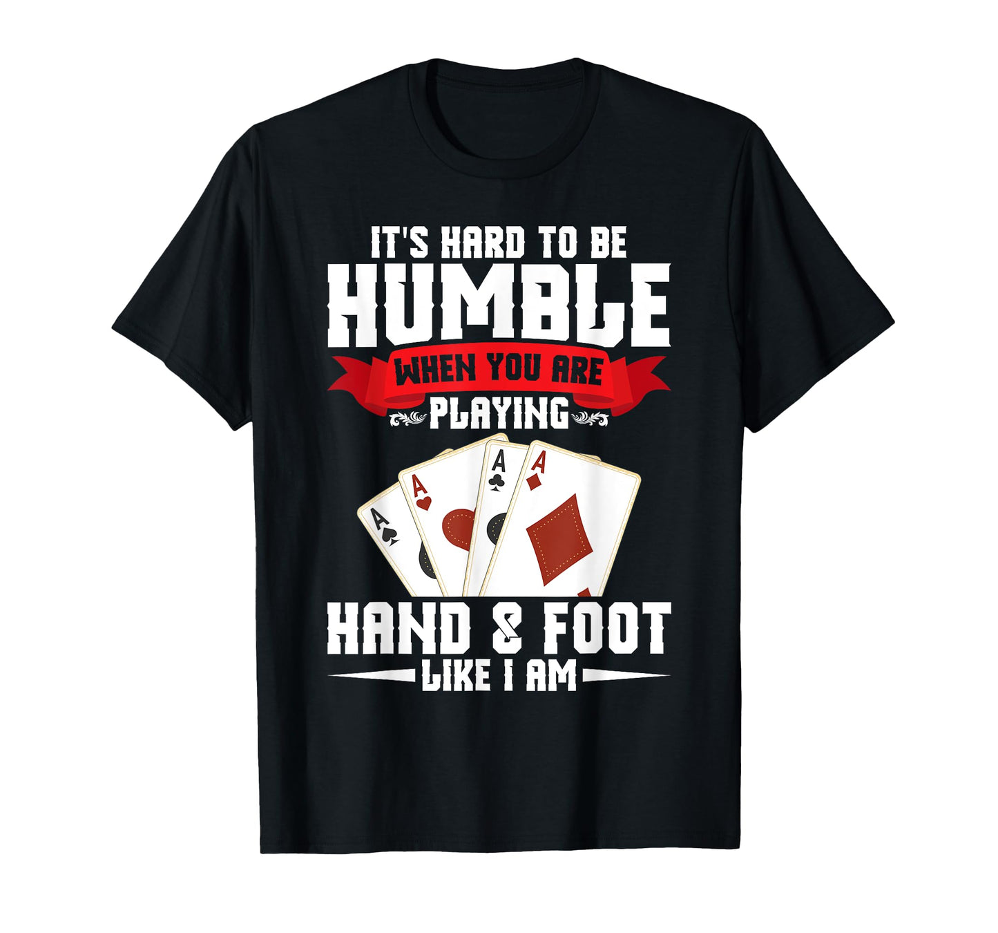 Hand and Foot Cards Set & Hand Foot Clothes Unisex-Adults, Unisex-Kids Black Small Modern Crew Collar Short Sleeve T-Shirt