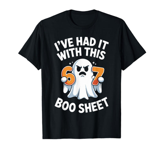 67 Meme Halloween Costume 6 7 Funny Boo Sheet Six Seven T-Shirt