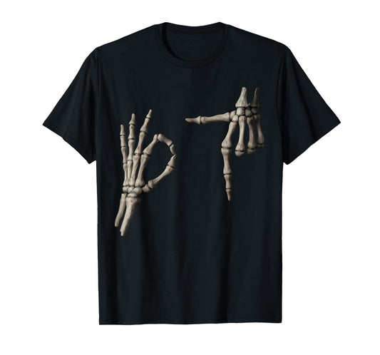 67 Meme Skeleton Hand 6 7 Halloween Six Seven Funny Teens T-Shirt