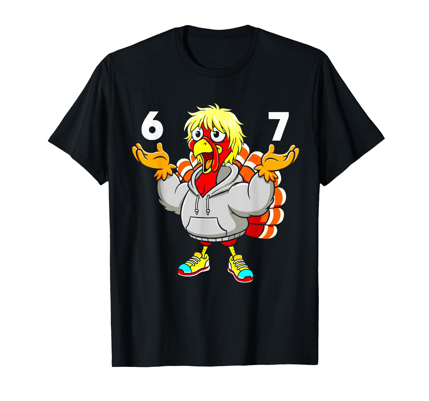 Funny 67 Thanksgiving Meme Turkey Six Seven Costume Boy Girl T-Shirt