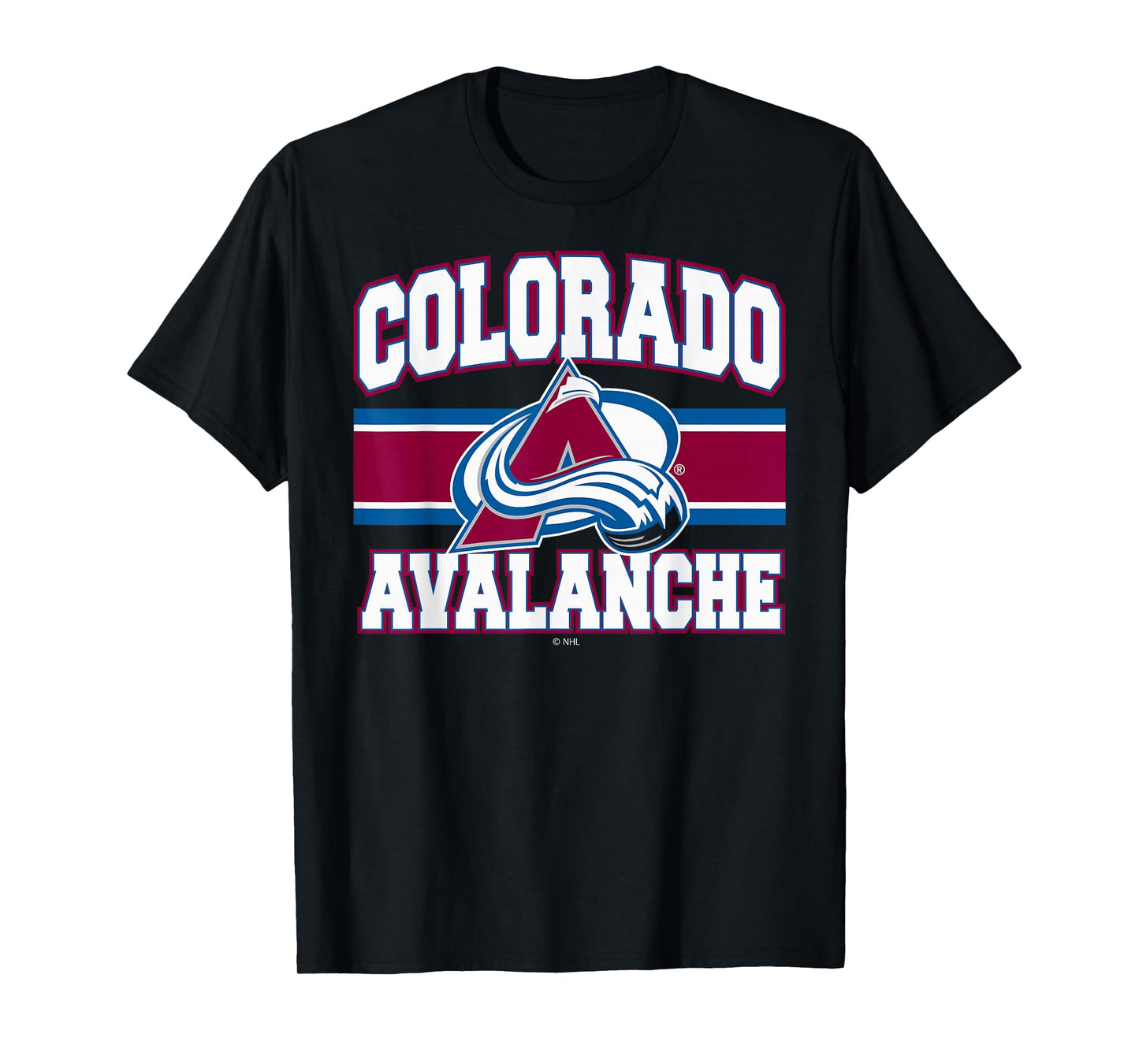 Colorado Avalanche Stripe Black Officially Licensed T-Shirt