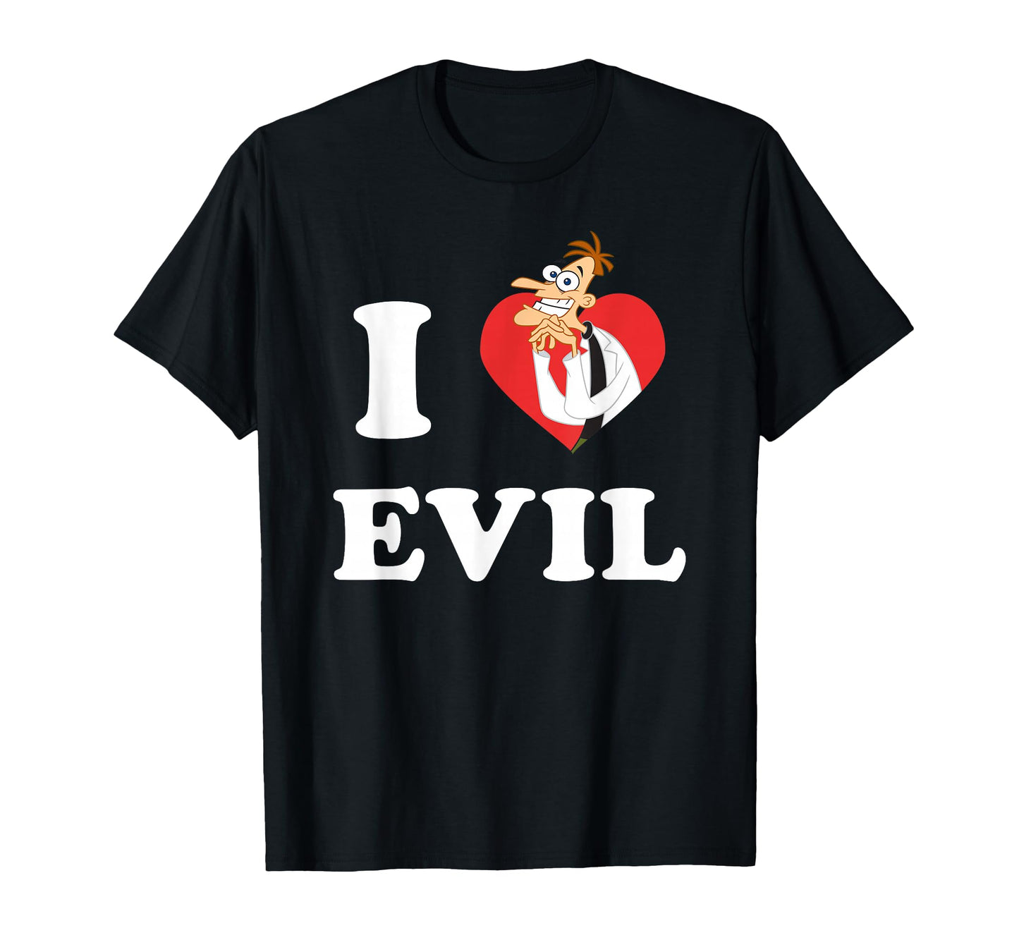 Disney Phineas And Ferb I Heart Evil Dr. Doofenshmirtz Logo T-Shirt