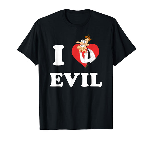 Disney Phineas And Ferb I Heart Evil Dr. Doofenshmirtz Logo T-Shirt