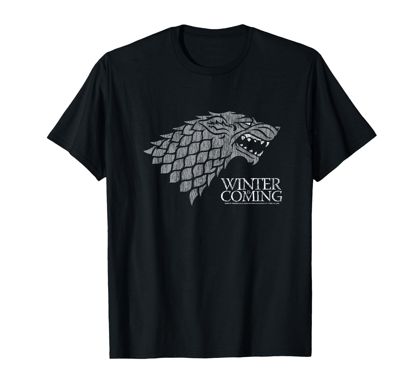 Game of Thrones Startk Winter is Coming on Black T-Shirt