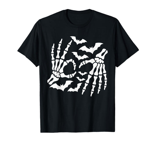 6 7 Halloween Skeleton Meme Hand Sign T-Shirt