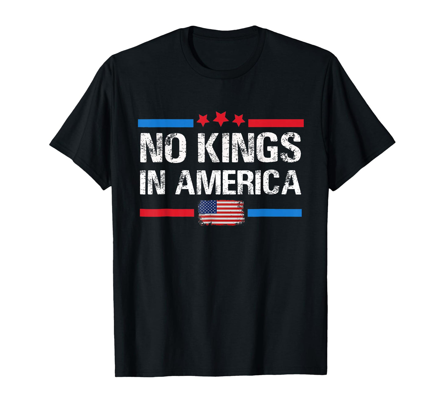 No Kings in America Vintage Patriotic No Kings T-Shirt