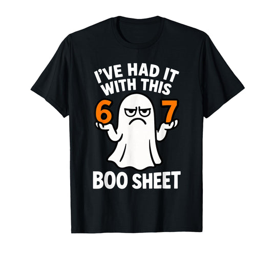 67 Meme Halloween Costume 6 7 Funny Boo Sheet Six Seven 6-7 T-Shirt