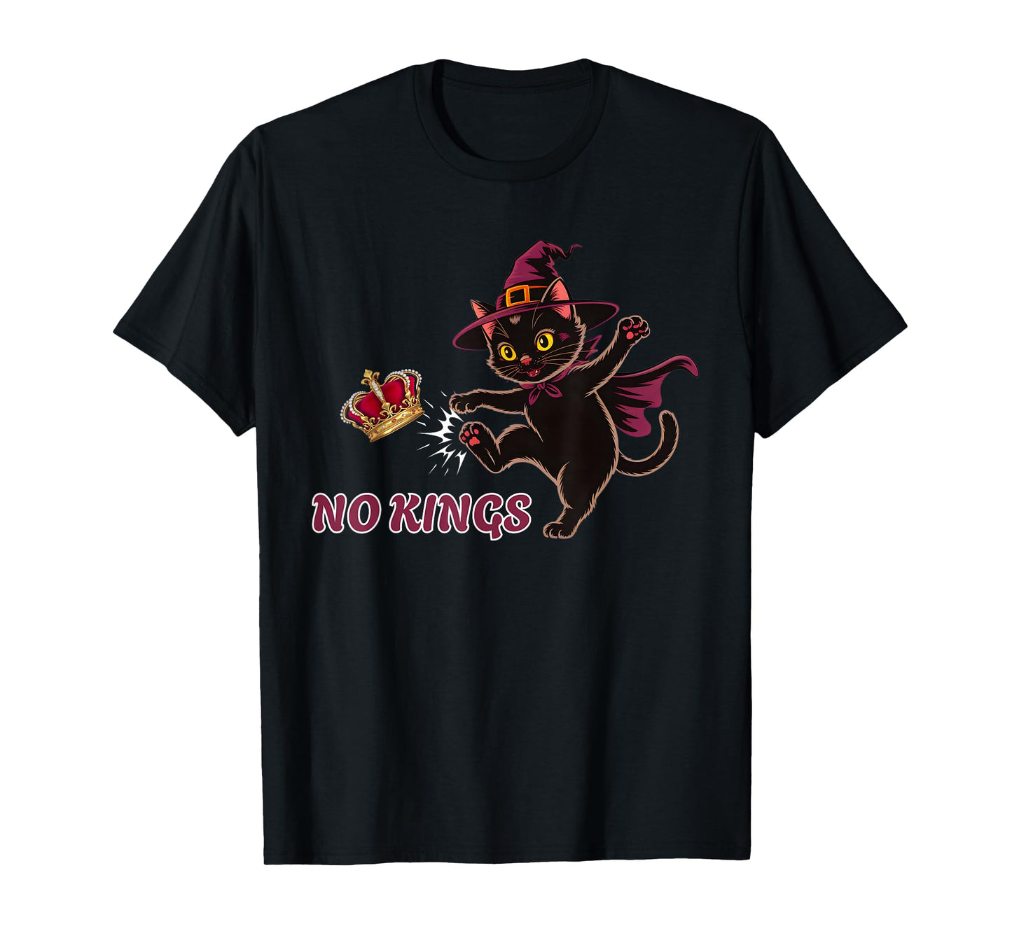 No Kings Tees for Men Women Halloween cat T-Shirt