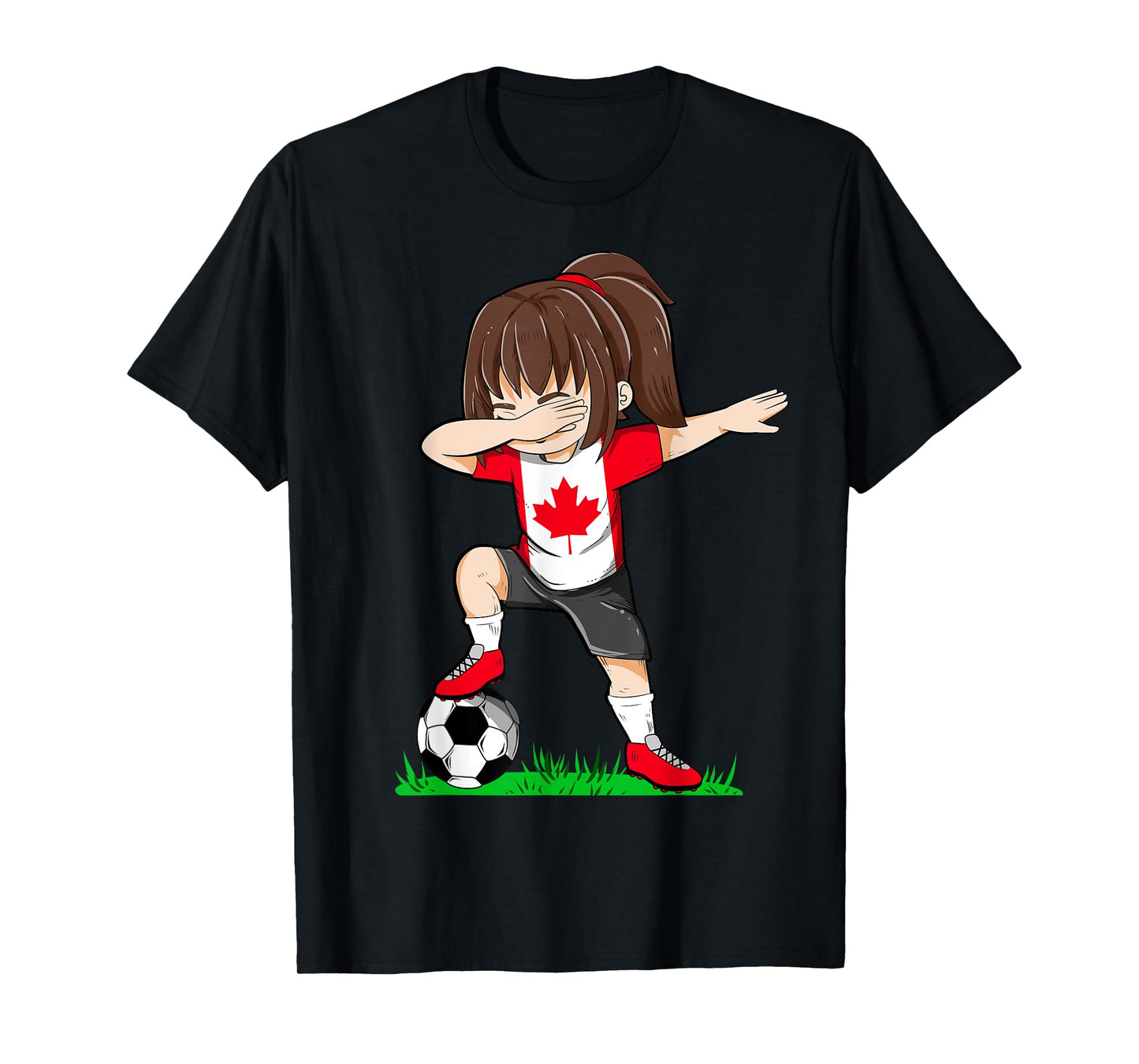 Soccer Canada Jersey Shirt Canadian Flag Football Girls Dab T-Shirt