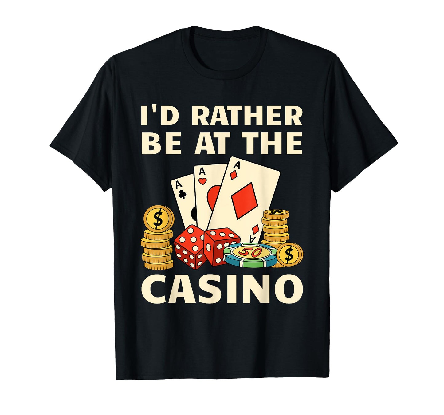 Cool Casino Lover Art For Men Women Casino Gambling Gambler T-Shirt