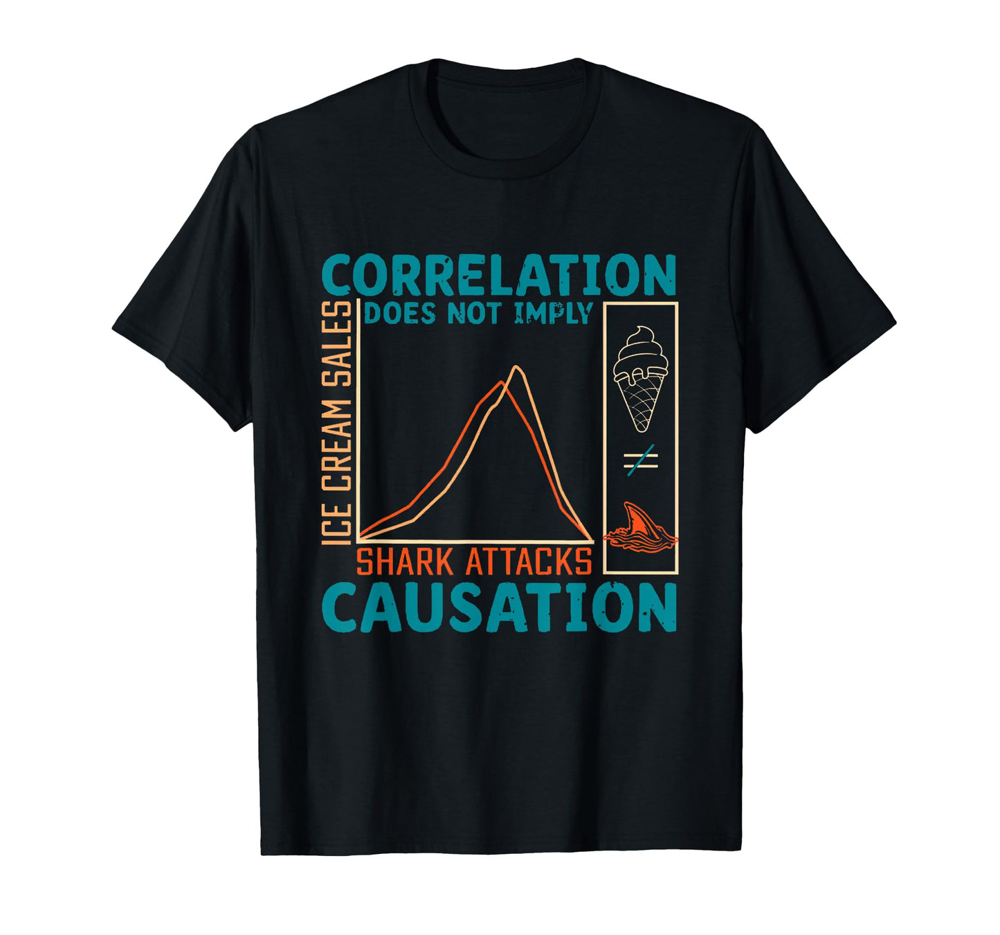 Correlation does not imply causation shark attacks ice cream T-Shirt