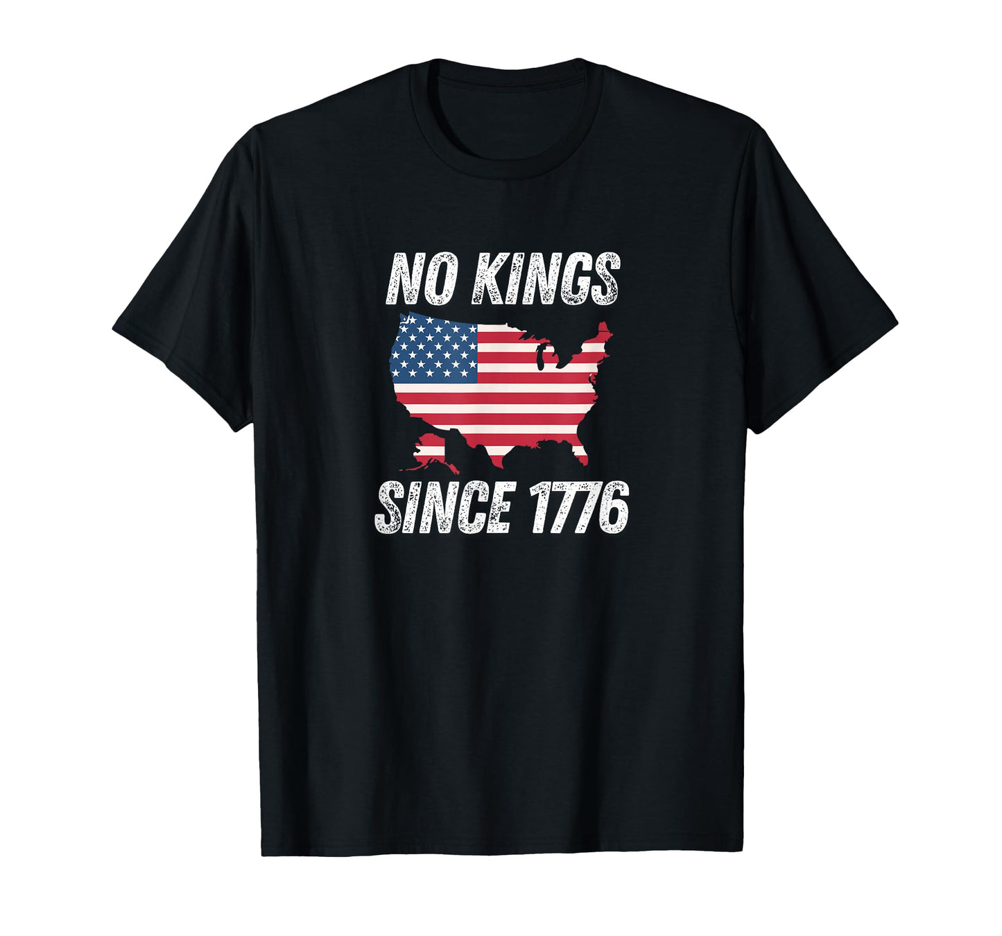 No Kings in America Since 1776 USA Flag Mens Womens T-Shirt