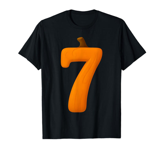 7 Number Six Seven Fall Pumpkin Halloween Funny Matching T-Shirt