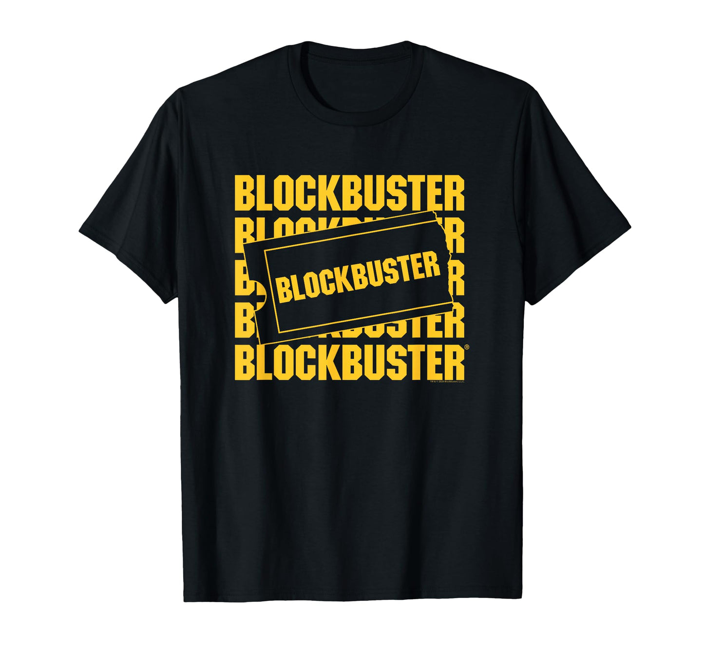 Blockbuster Repeating Logo with Ticket T-Shirt
