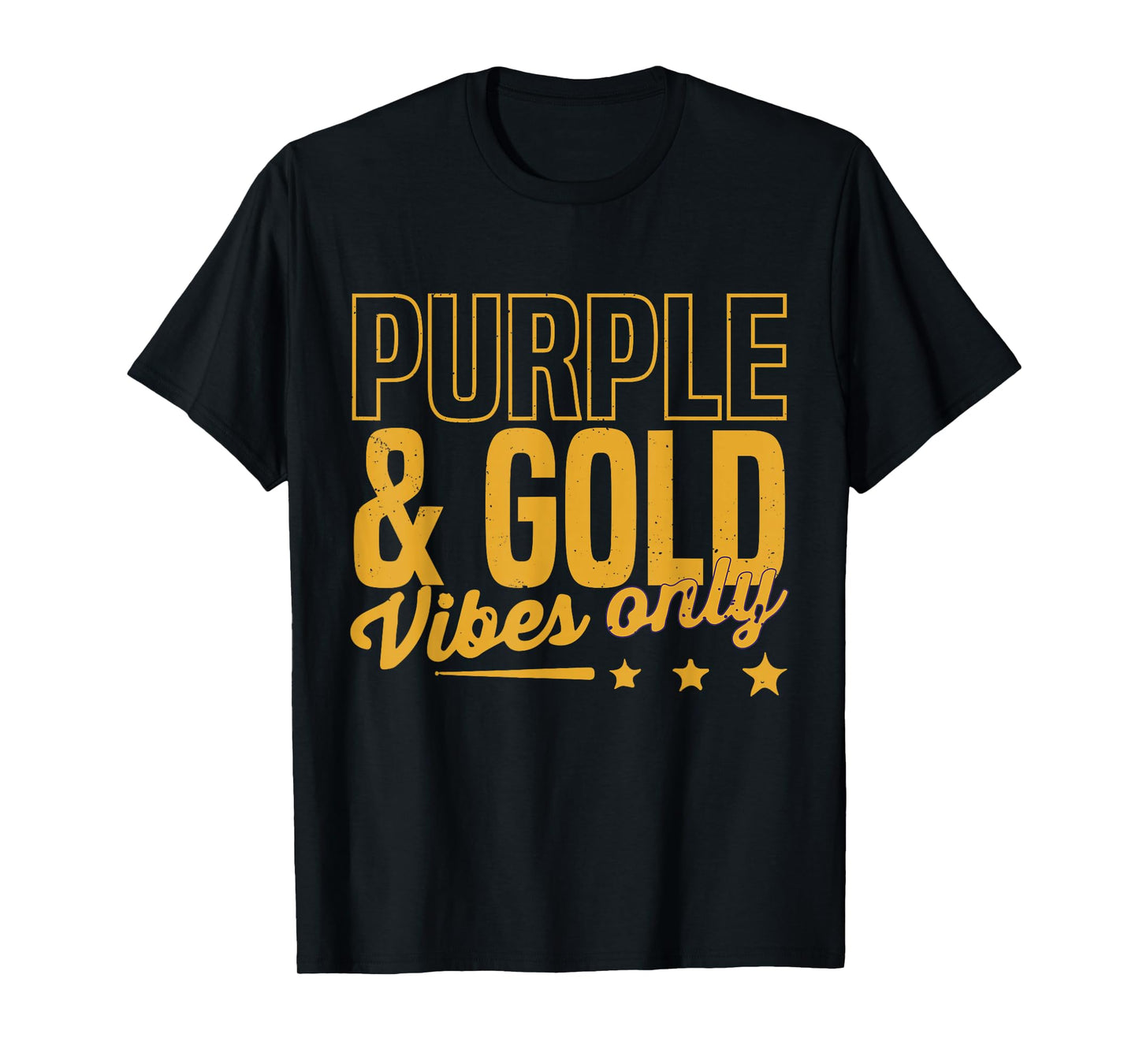 Purple And Gold Vibes Only Game Day For High School Football T-Shirt