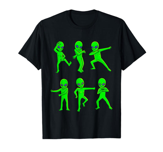 Dancing Aliens Halloween Green Alien Dance Kids Boys Girls T-Shirt