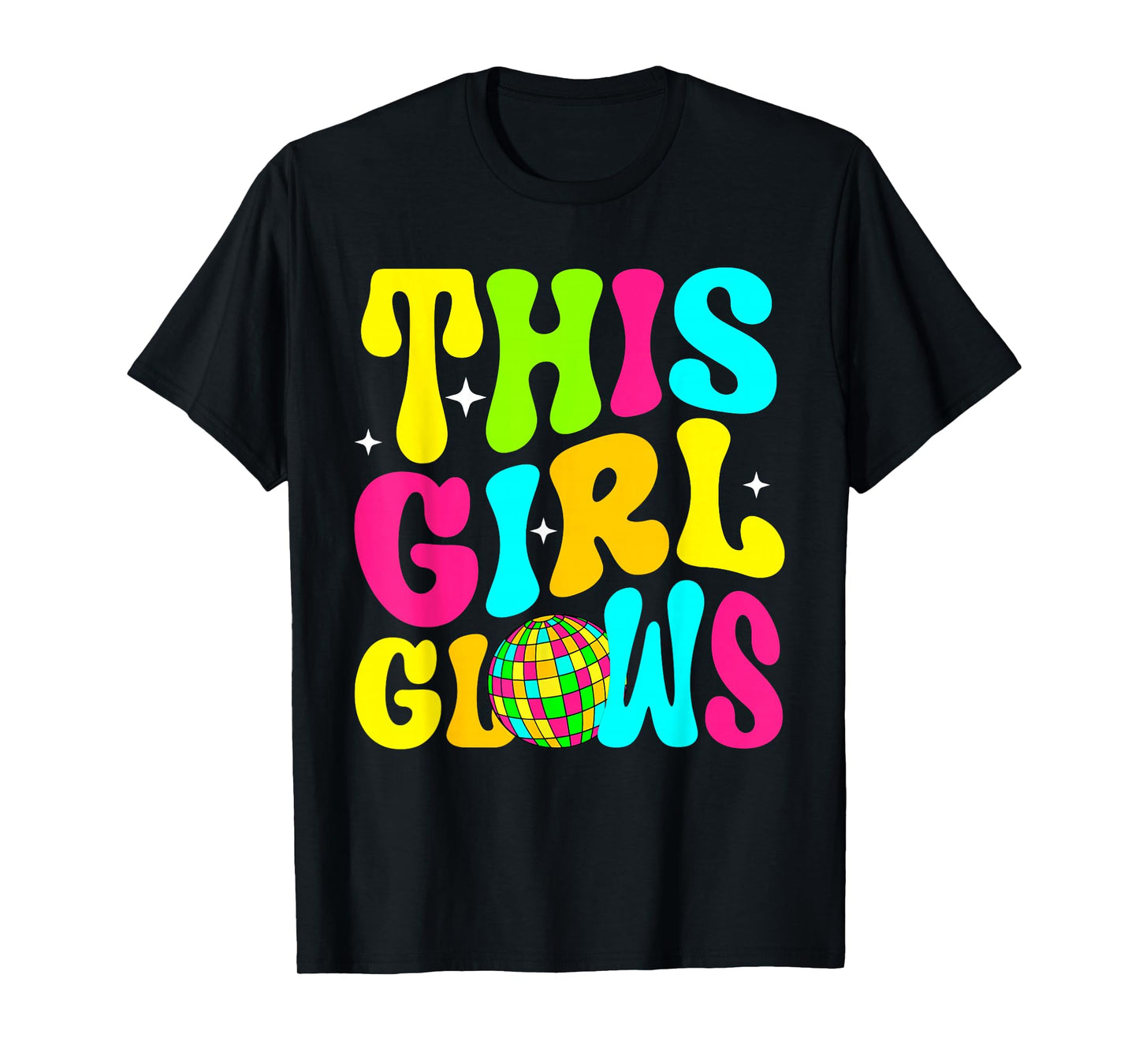 This Girl Glows Colorful Groovy For Kids Girls Women T-Shirt