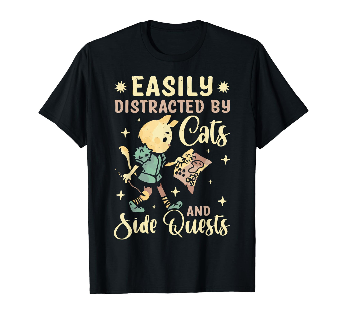 Easily Distracted By Cats And Side Quests T-Shirt