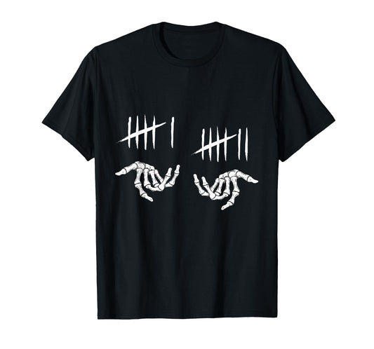 6 7 Six Seven Tally Marks Skeleton 67 T-Shirt
