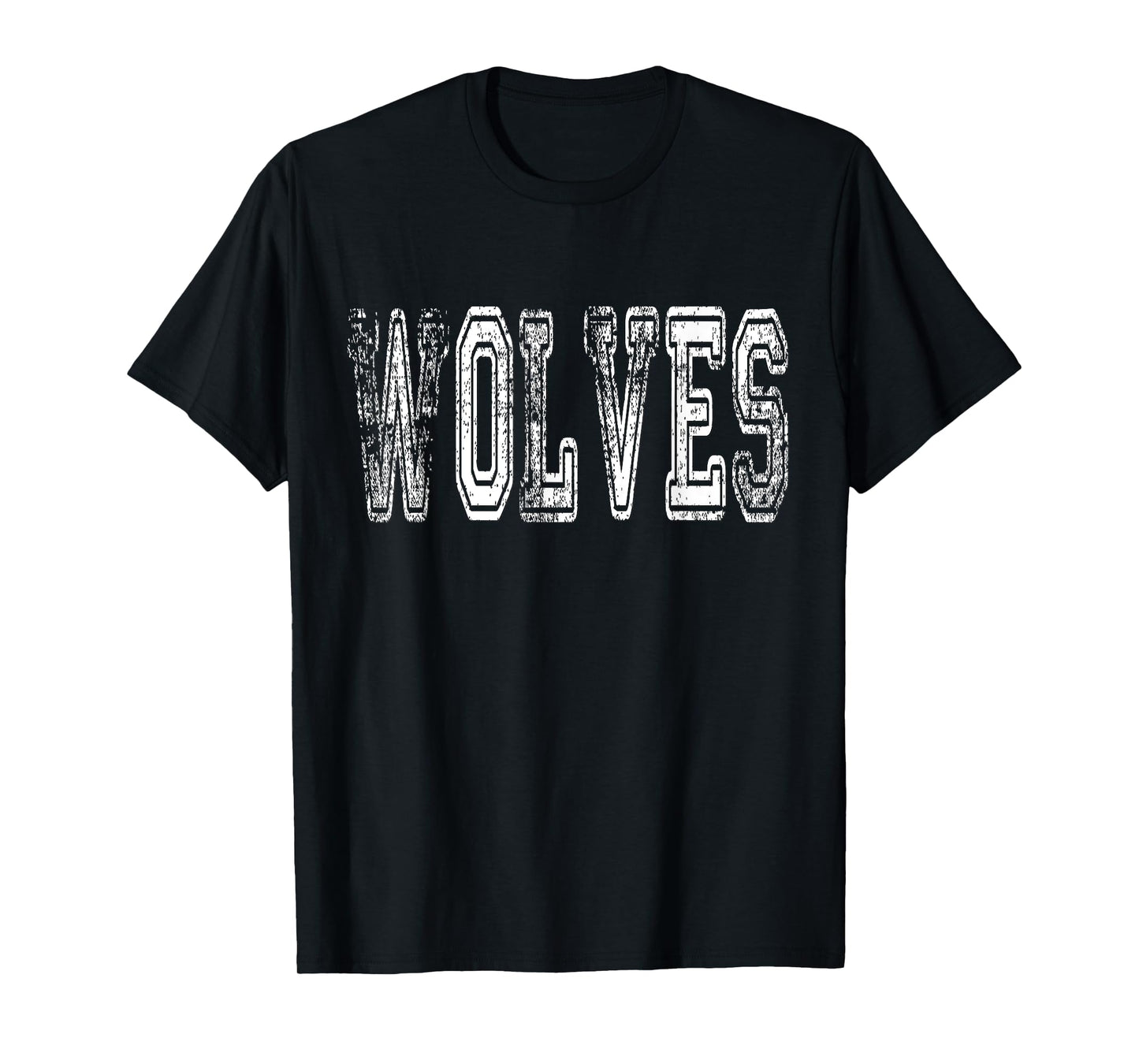 Wolves Mascot Distressed Vintage School Sports Name Fans T-Shirt