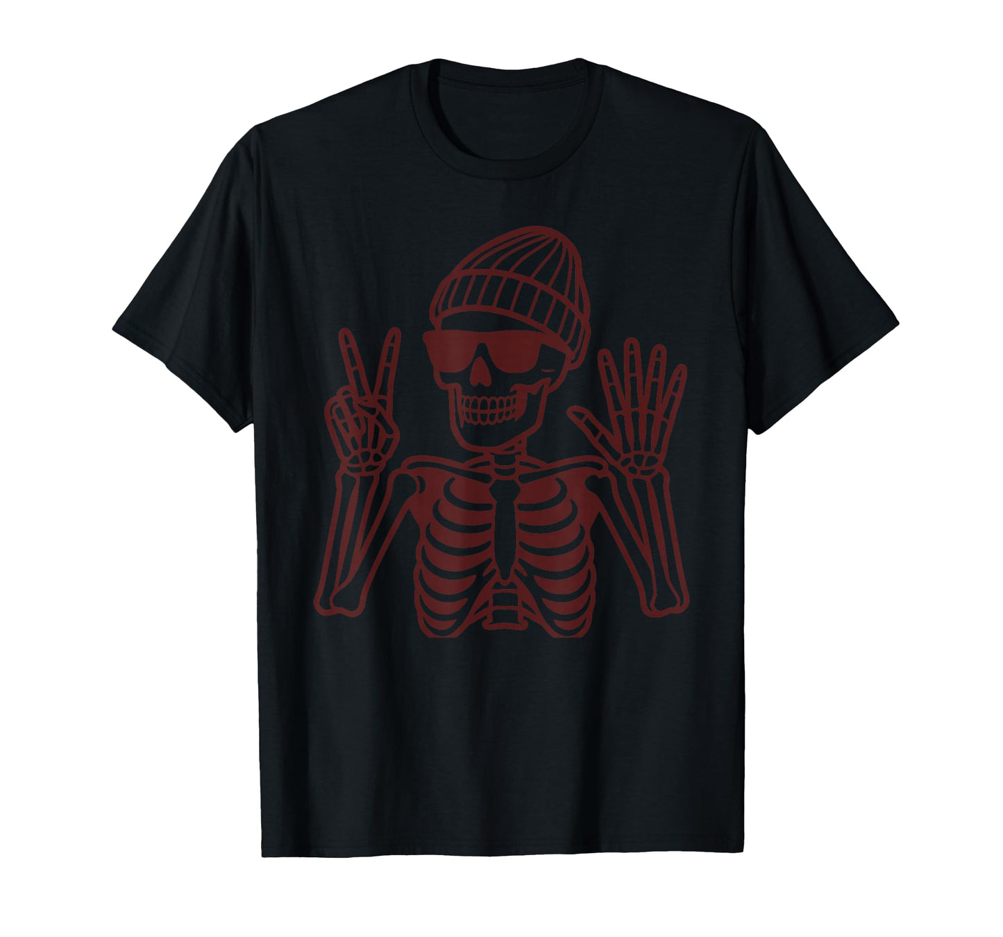 67 Halloween Skeleton Peace Sign Funny Meme Six Seven Boys T-Shirt