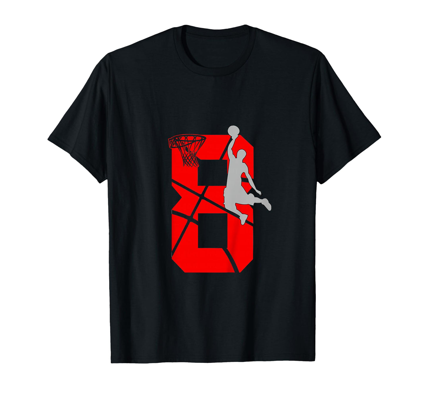 8 Year Old 8th Basketball Birthday PartyTheme Boys Girls T-Shirt