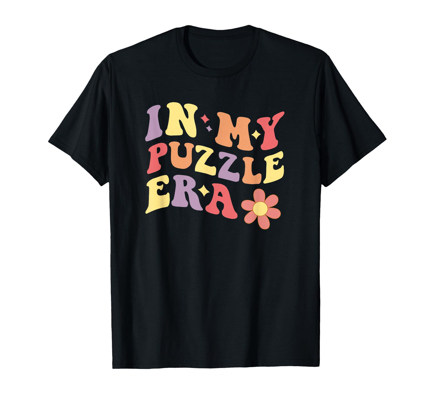 In My Puzzle Era Funny Jigsaw Puzzle T-Shirt - Black, Multicolor - Women's Unisex-Adults - Small - Short Sleeve - Crew Neck - Classic Fit - Cotton 65%, Polyester 35%