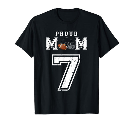 Custom Proud Football Mom Number 7 Personalized For Women T-Shirt