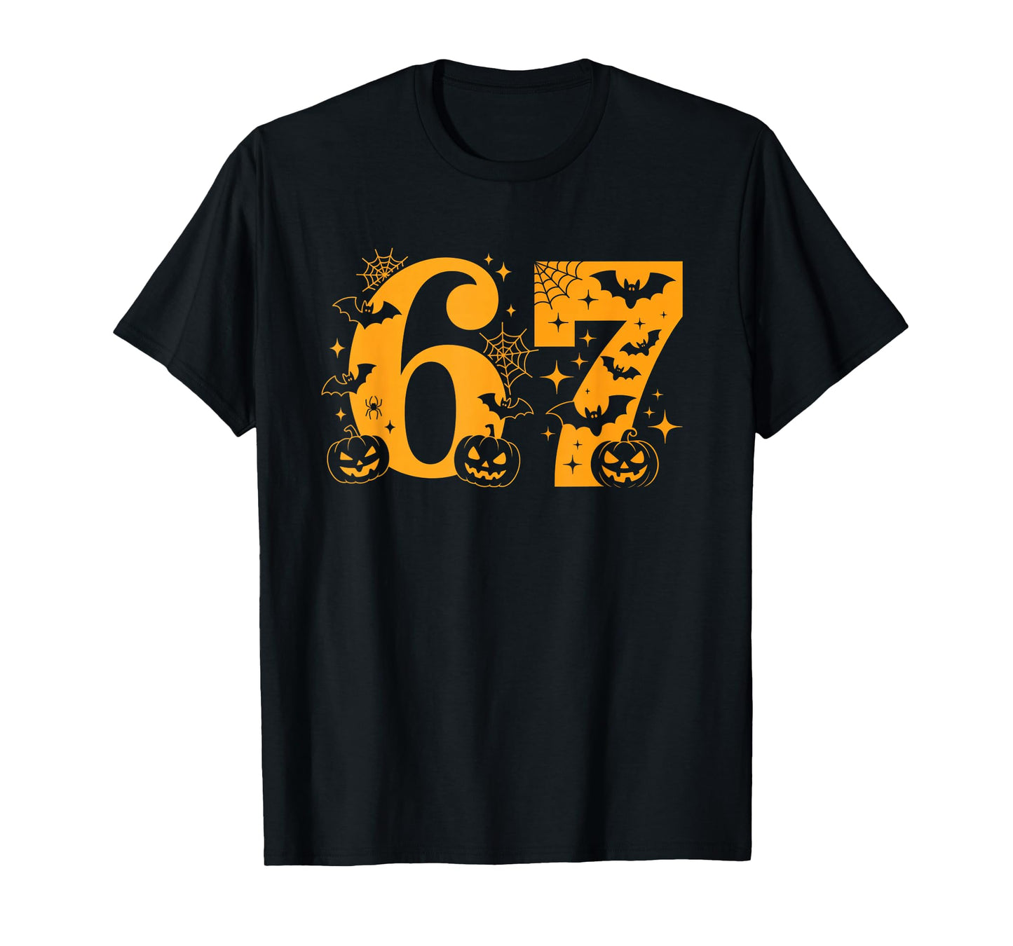 Six Seven Halloween Spooky Scary Fun Bat Pumpkin Spiderweb T-Shirt