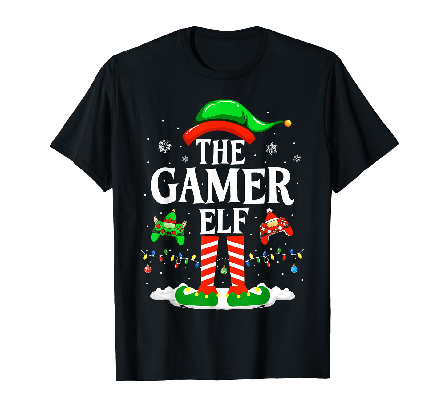 The Gamer Elf Funny Gaming Elf Christmas Gamer T-Shirt