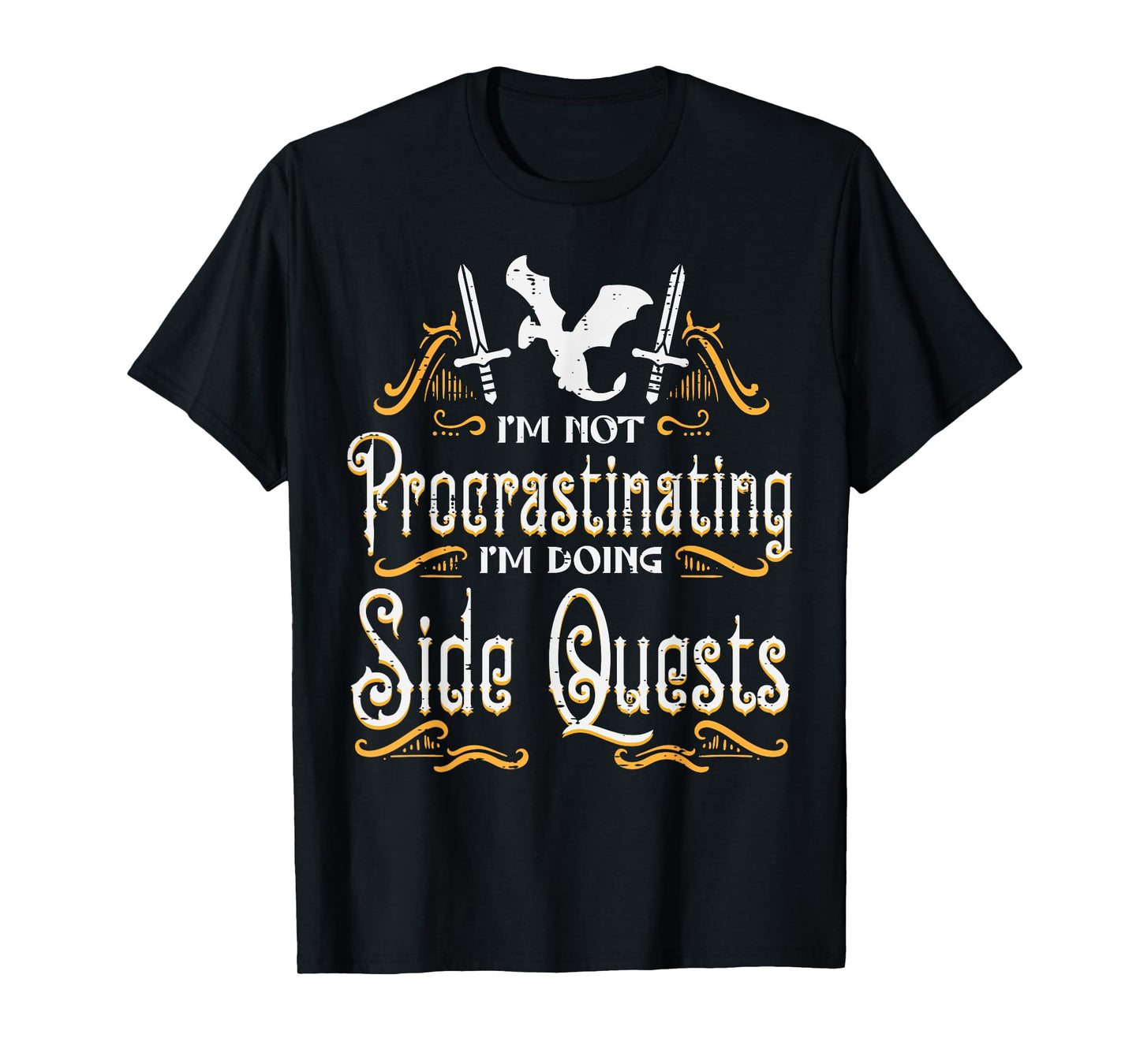 RPG Gamer Not Procrastinating Side Quest Funny Men Boys Kids T-Shirt