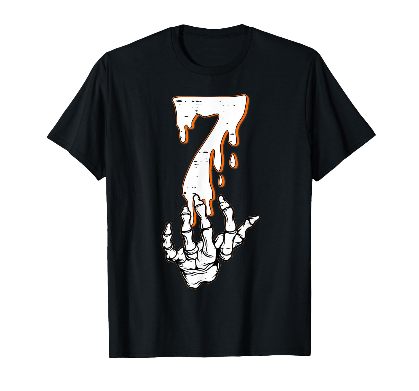 Halloween Shirts Number 7 Matching 67 Meme Skeleton Hand T-Shirt