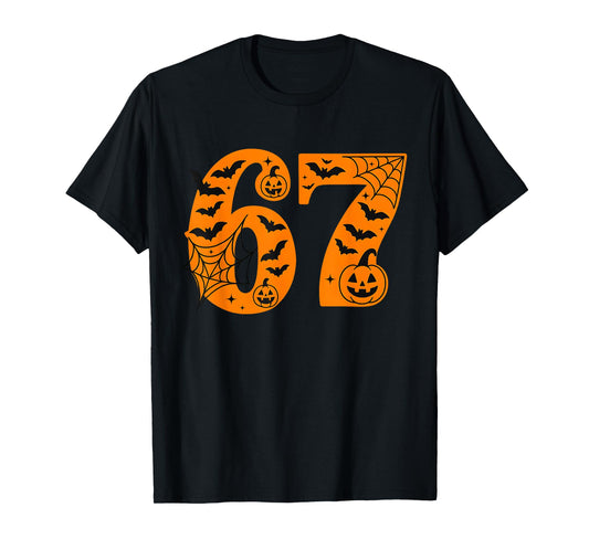 67 Halloween Six Seven Brainrot Meme Boys Kids Funny 6 7 T-Shirt