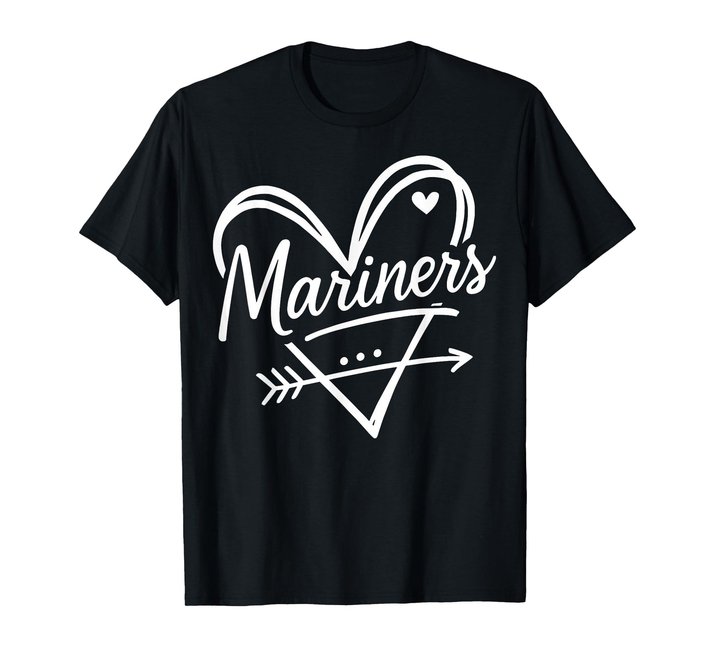 Retro Mariners Heart Arrow Fan Pride Gift for Men Women Kids T-Shirt