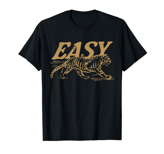 Easy Tiger Vintage Distressed Tiger Trendy Grunge Indie Boho T-Shirt