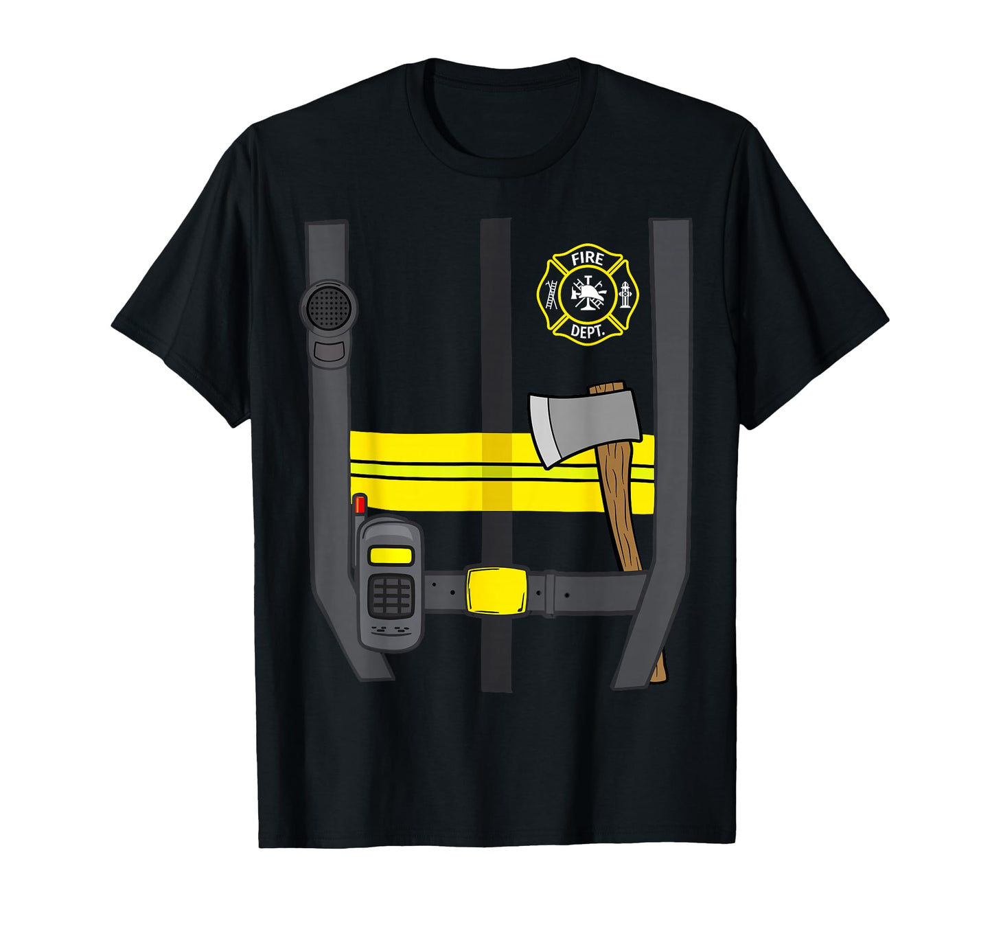 Firefighter Costume Halloween Uniform T-Shirt