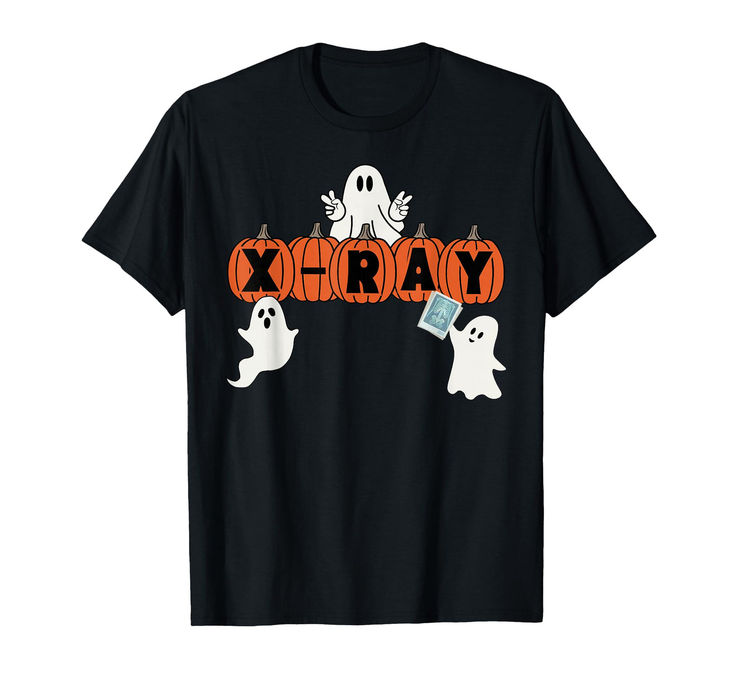 Funny X-Ray Tech Halloween Pumpkins Ghost Radiology Tech T-Shirt