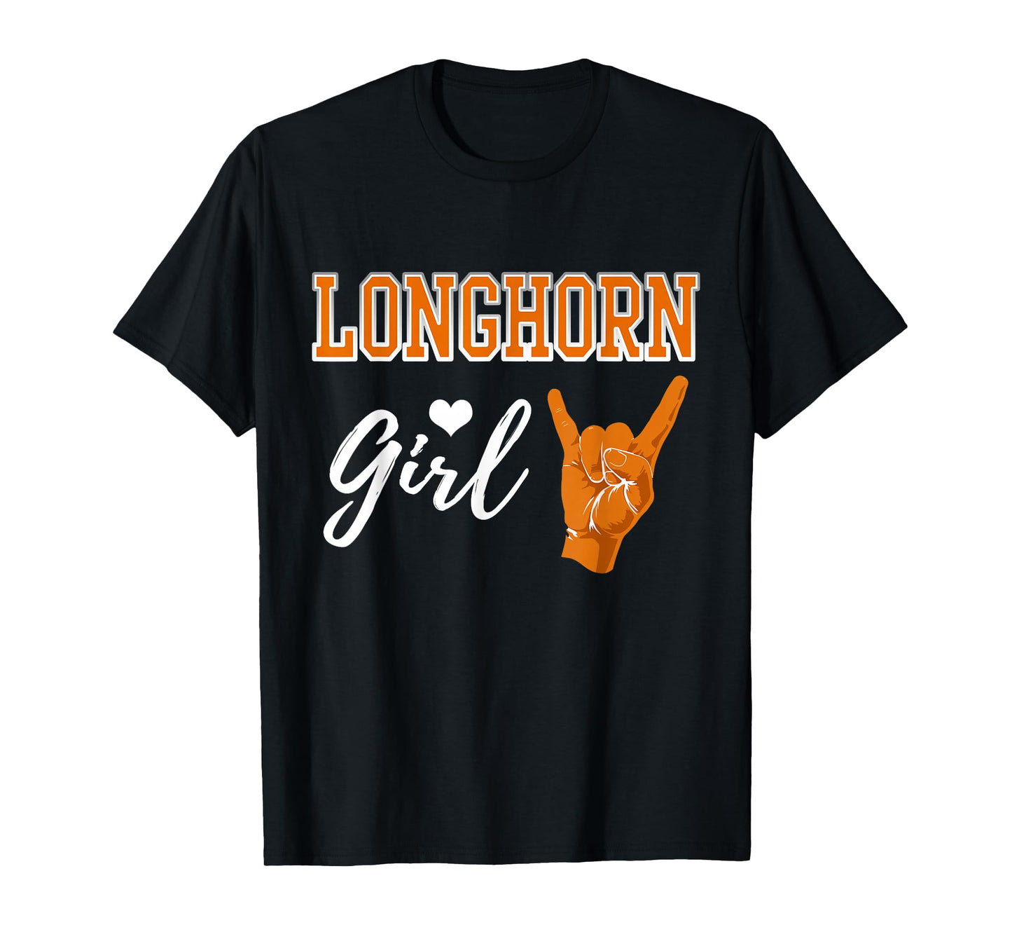 Longhorn Girl Heart Souvenir Gift for Women T-Shirt