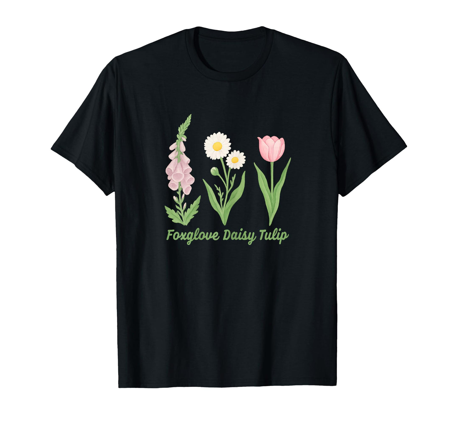 Women’s Foxglove Daisy Tulip Flowers No Kings T-Shirt