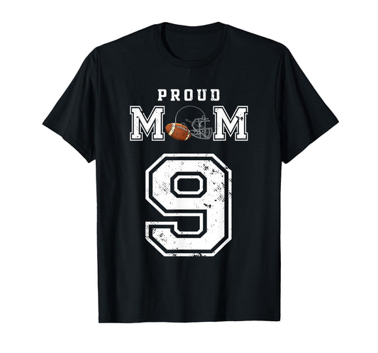 Custom Proud Football Mom Number 9 Personalized For Women T-Shirt
