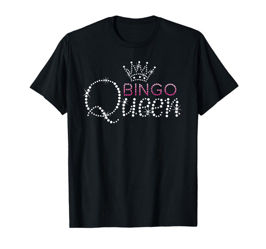 Cute Bingo Kiss Clubz Bingo Queen Bingo Player Funny Women's T-Shirt, Black, Small, Short Sleeve, Classic Fit