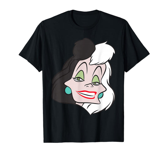 Disney Villains Cruella De Vil Fashionable Big Face Costume T-Shirt