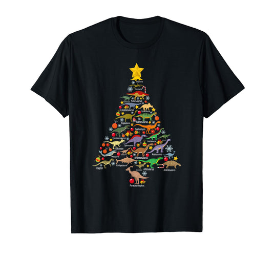 Dinosaur Christmas Tree Dino TRex Paleontologist Xmas Men T-Shirt