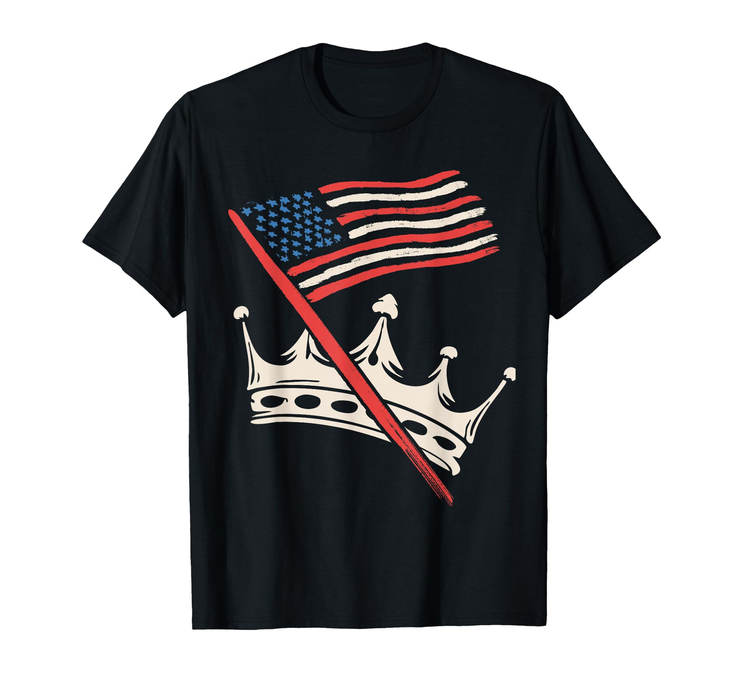 No Kings in America Political Crown Nope 4th July USA Flag T-Shirt