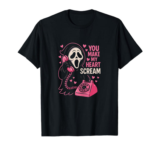 Cute Creepy Horror Make My Heart Scream Valentine’s Day T-Shirt