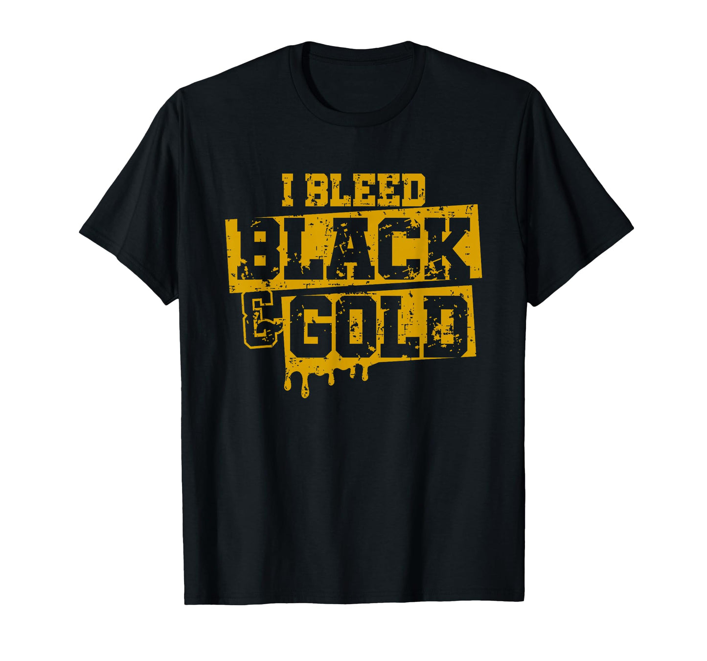 I Bleed Black and Gold Game Day Group School Football Sports T-Shirt