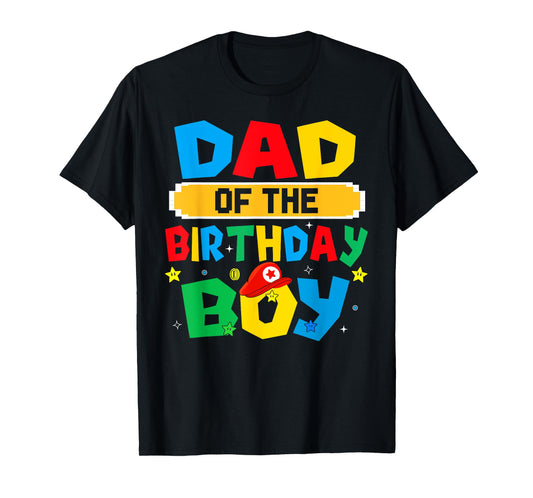 Dad Of The Birthday Boy Game Video Gaming Matching Family T-Shirt