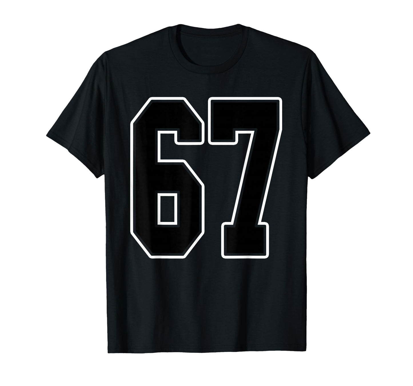 Black and White Number 67 Jersey Player Uniform #67 Fan T-Shirt