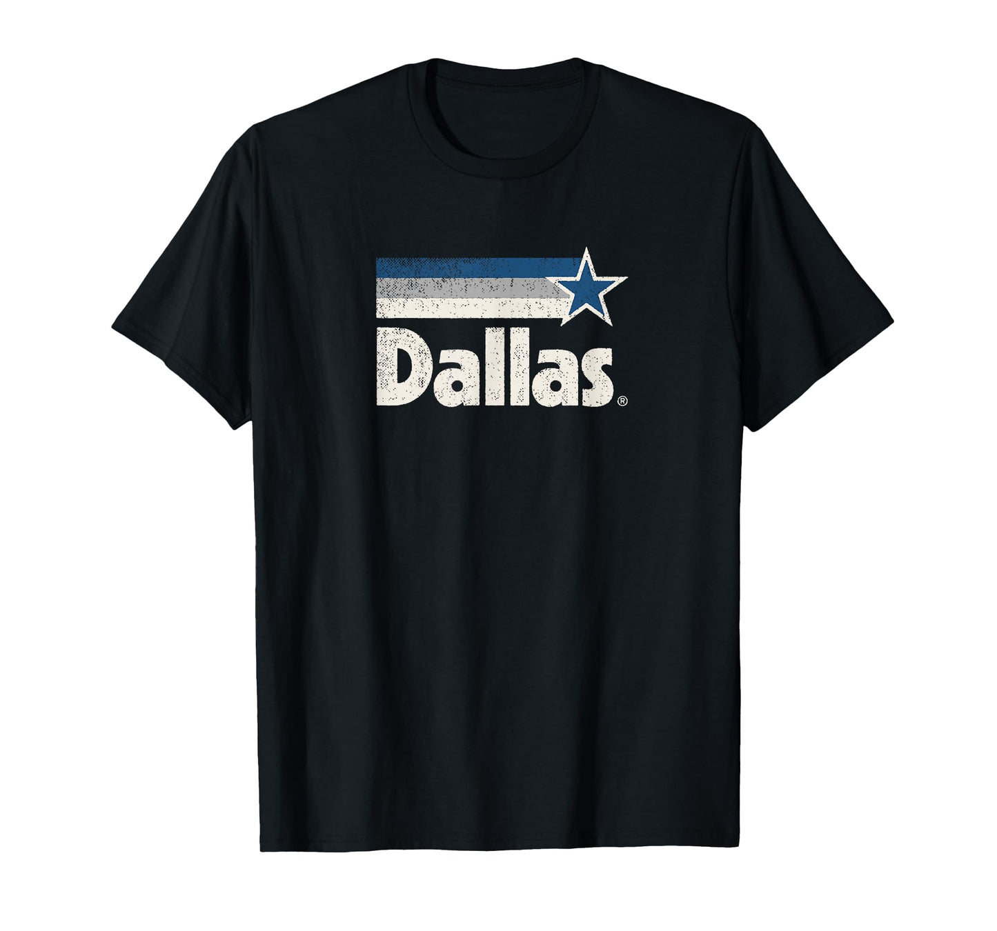 Vintage Dallas Texas City Strong Dallas TX Blue Stripes Star T-Shirt